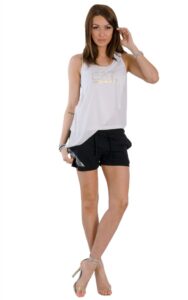 Top EA7 Gold Logo White
