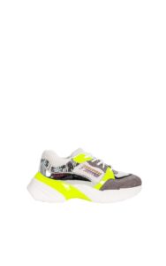 Sneakersy Smeraldo Suede Pitone Bianco