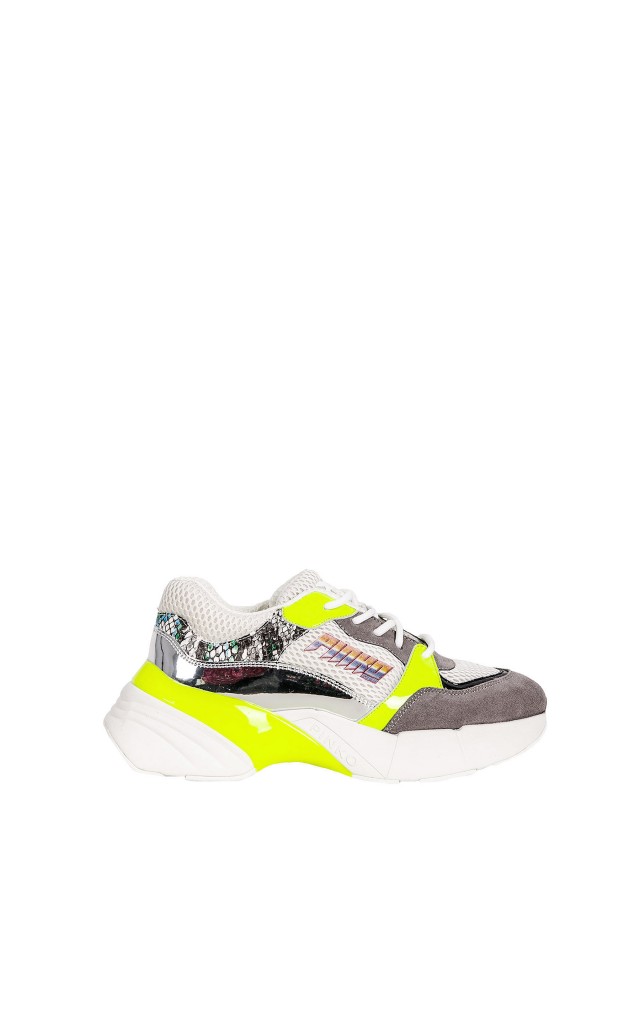 Sneakersy Smeraldo Suede Pitone Bianco