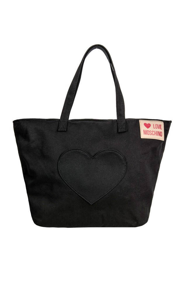 Torba MOSCHINO Heart Borsa Denim Nero
