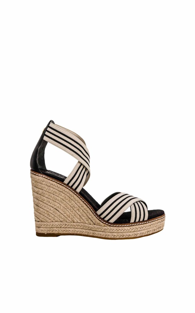 Espadryle Koturn Black White Stripes Tory