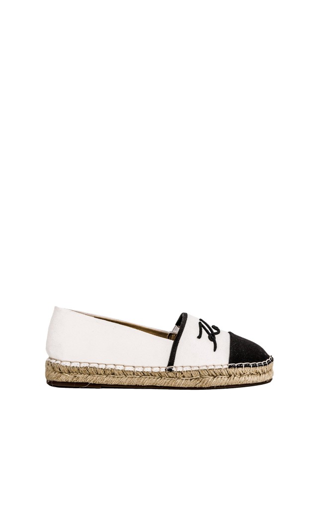 Espadryle Karl Signature White Canvas