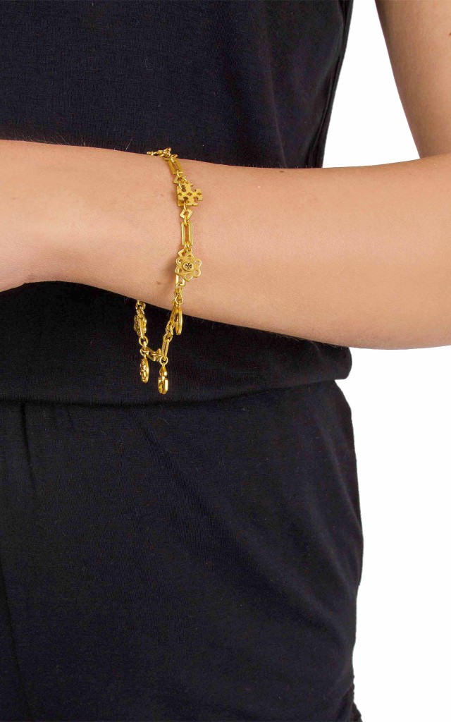 Bransoletka Tory Logo Charm Rolled Brass