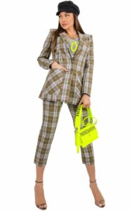 Marynarka Patrizia Pepe Beige Check