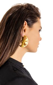Kolczyki Tory Burch Logo Rolled Brass
