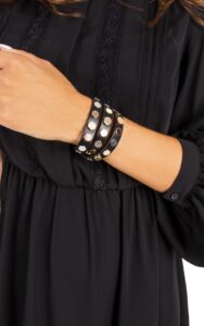Bransoletka Tory Burch Black Rose Gold Silver