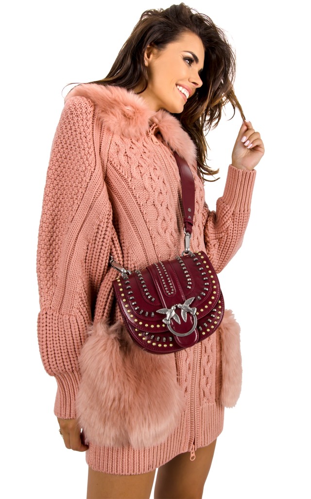 Torebka Pinko Round Love Bordeaux
