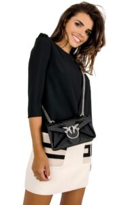 Torebka Pinko Mini Love Chevron Black