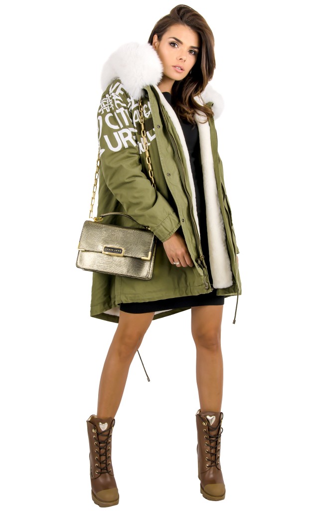 Parka Logo Mr&Mrs Army White