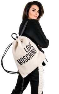 Plecak Love Moschino Sheep Avorio Nero