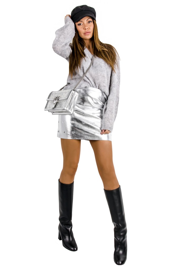 Spódnica Home Laminated Pinko Silver