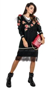 Sweter Maxi Maglia Twin Set Nero