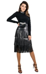 Spódnica Midi Karl Fringe Black