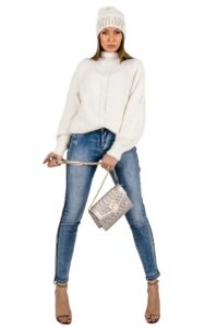 Sweter Golf Pinko Mega Mix White