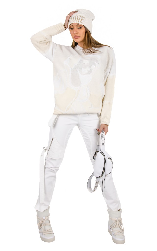 Sweter Iceberg Logo Bella White