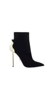 Botki Petalo Le Silla Velour Nero Oro