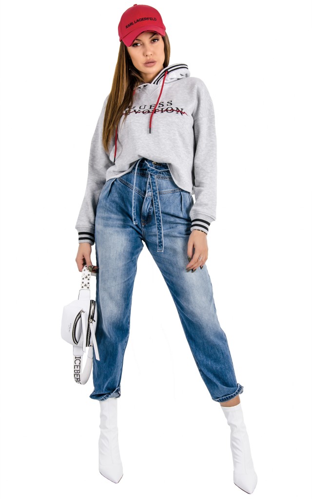 Bluza Active Guess Logo Grey Melange