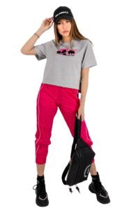 T-shirt Luźny Z Nadrukiem Guess Logo Grey