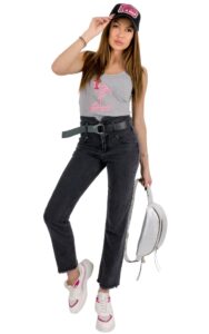 Top Guess Logo Flaming Grey