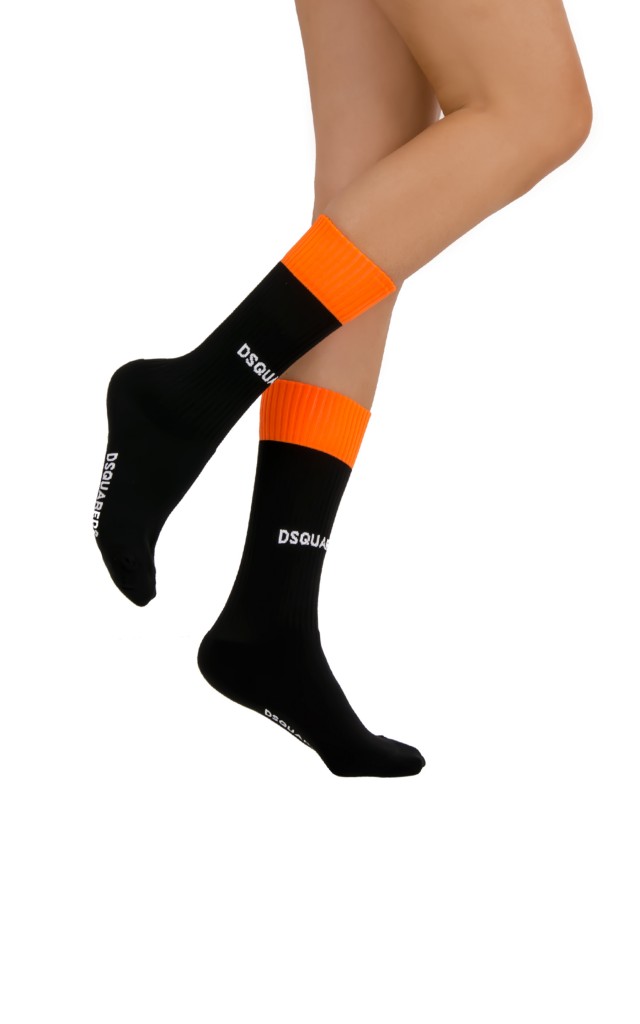 Skarpetki Dsquared2 Neon Orange Black