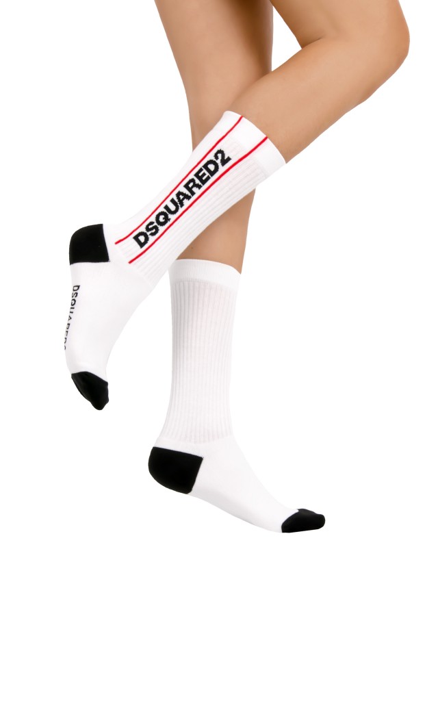 Skarpetki Mid-Crew Dsquared2 White