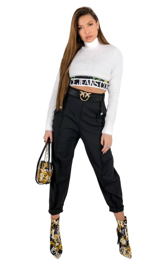 Sweter Short Versace Furry White