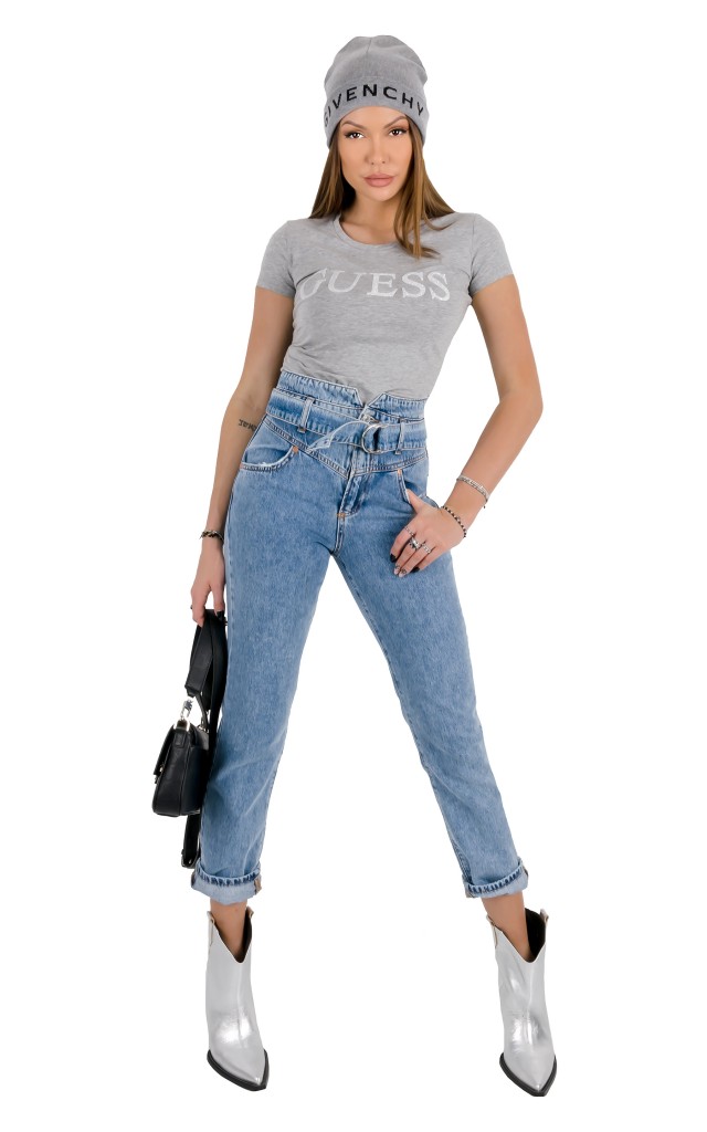 Spodnie Girlfriend Poly Guess Blue