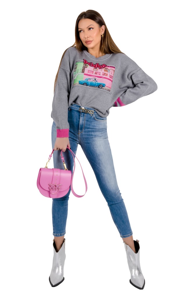 Spodnie Susan 3 Belt Pinko Blue