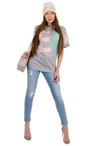 T-shirt Armani Logo Grigio Melange