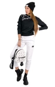 Spodnie EA7 Gold Logo White