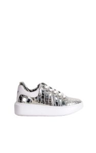 Sneakersy Guess Alligator Silver
