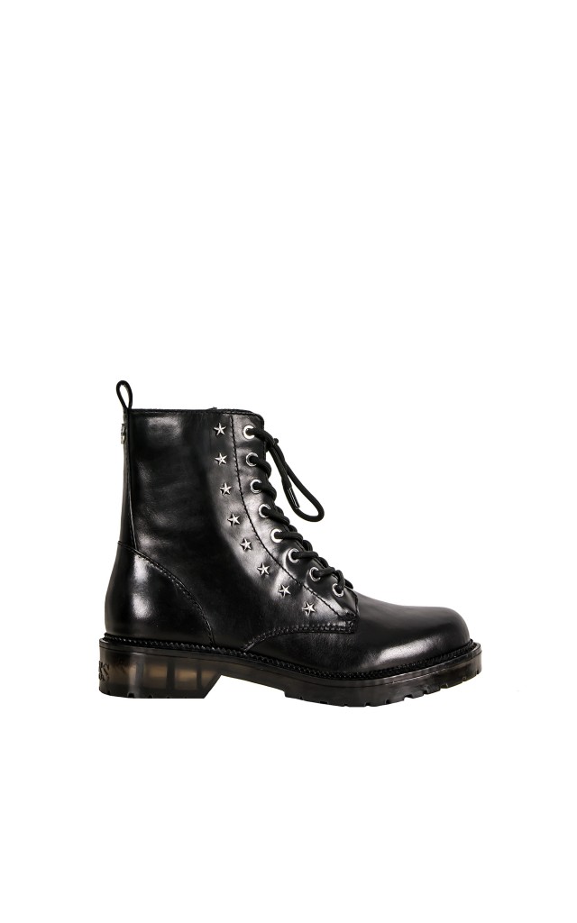 Botki Traper Z Transparentną Podeszwą Guess Stars Black