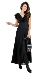 Sukienka Maxi Twin Set Plisy Nero