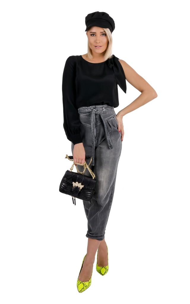 Bluzka Asymetric Twin Set Nero