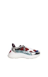 Sneakersy Sequins Glitter Moschino White