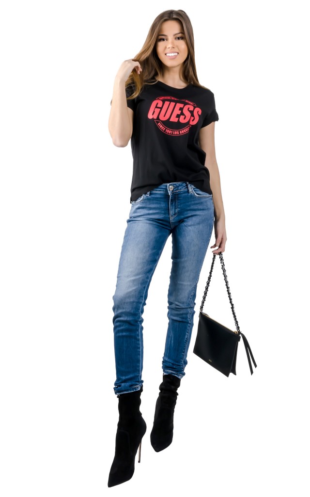 T-shirt Logo Sunshine Guess Black