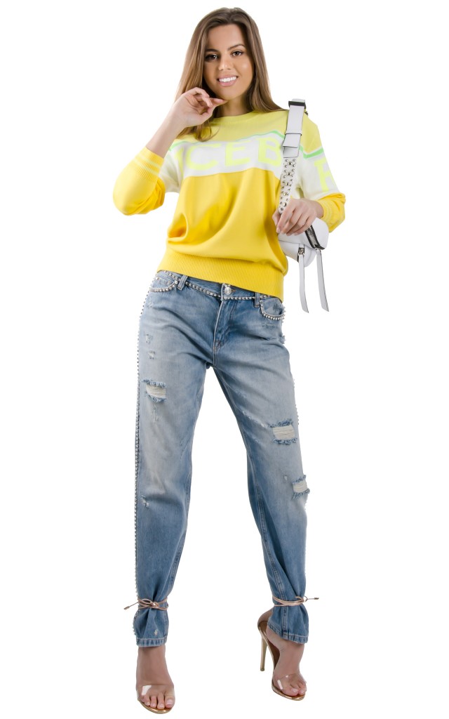 Sweter ICEBERG Logo Neon Yellow