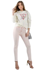 Spodnie Guess Skinny Wash Pink