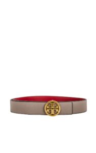 Pasek Reversible Logo Tory Burch Gray Heron