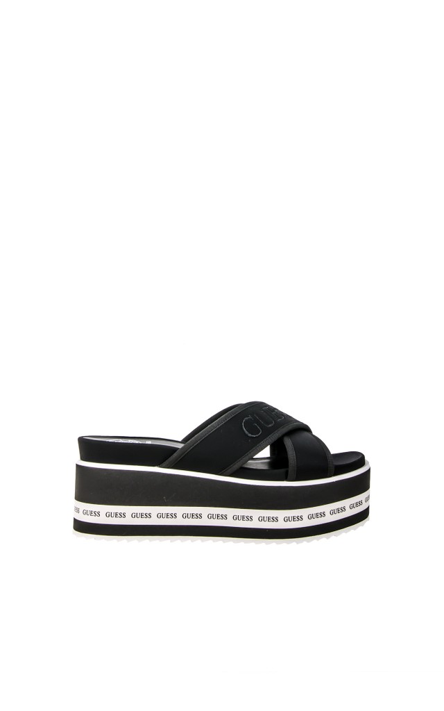 Klapki High Sole Guess Black