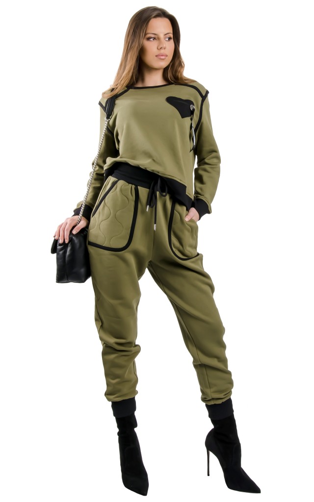 Spodnie Pocket Heart Moschino Army Green