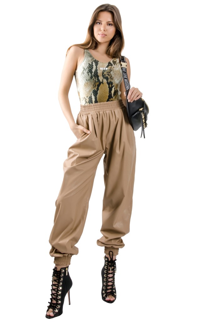 Spodnie Eco Leather MSGM Light Brown