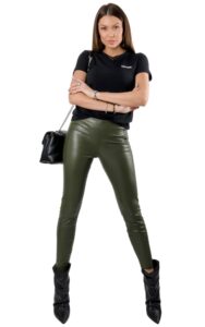 Spodnie Skórzane Slim Liu Jo Vert Militaire
