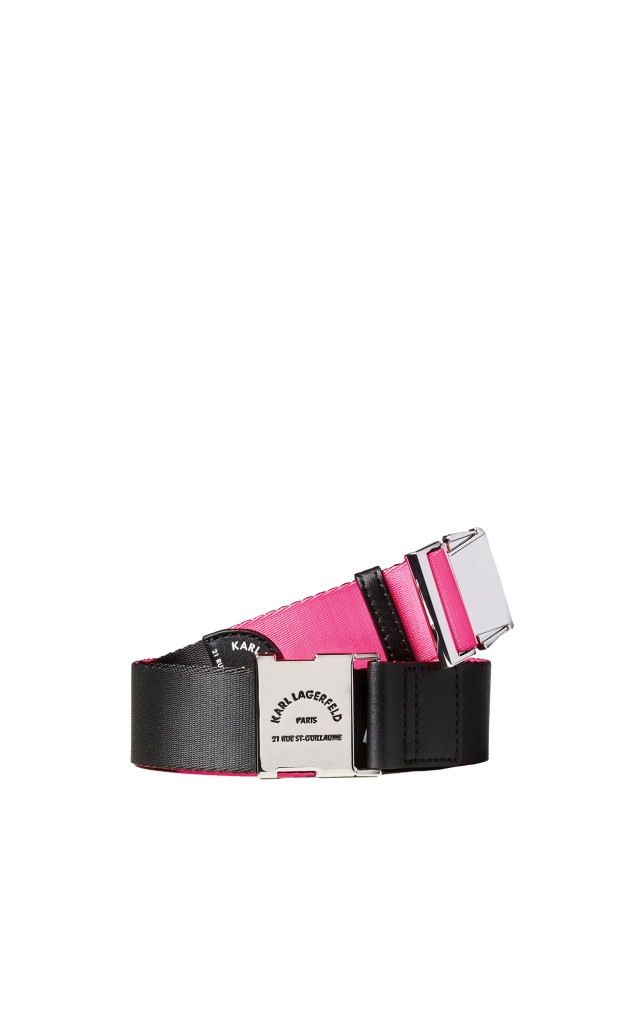 Pasek Karl Lagerfeld Logo Webbing Neon Pink