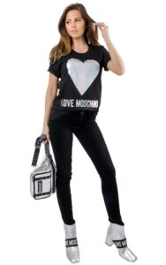T-shirt Big Heart Love Moschino Black