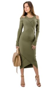 Sukienka Maxi Dzianinowa Patrizia Olive Green