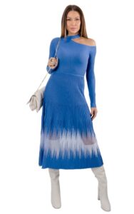 Sukienka Midi Dzianina Patrizia Ocean Blue