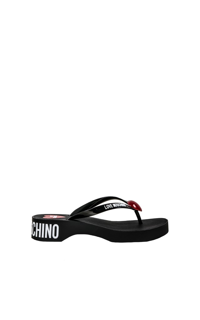 Klapki Love Moschino Logo Nero