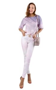 T-shirt Washed Guess Dżety Pink Violet