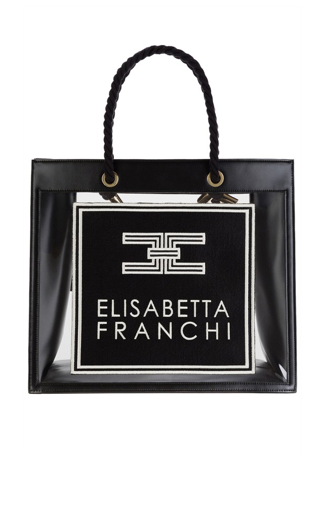 Torebka Shopper Elisabetta Transparent Nero